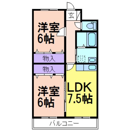 ハイツパルソーの物件間取画像